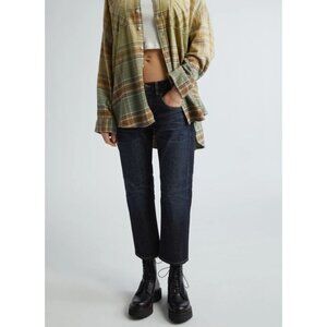 R13 Boyfriend Straight Jeans in Avery Indigo Dark Wash Size 27 Low Rise Japenese
